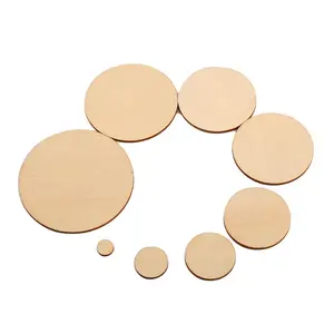 1/2/4/6/8/10/12/18 Inch Unfinished Wood Circles Rounds Square Blank Wooden Cutouts Slices for Painting Coasters Crafts Making