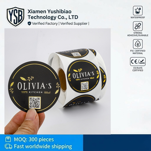 Etiquetas Adhesivas de Vinilo Impermeables Personalizadas YSB, Etiquetas Redondas con Impresión en Dorado, Código <span class=keywords><strong>QR</strong></span> y Logotipo Personalizado - Product Image 1