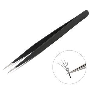Produits tendance à prix avantageux, instruments de beauté, pinces à cils en acier inoxydable noires. - Product Image 1