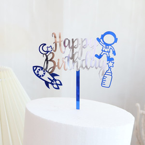 Adornos Acrílicos para Pastel de Cumpleaños DAMAI, Diseño de Astronauta, Cohete Espacial y Planeta, para Decoración de Fiestas de Cumpleaños Infantiles - Product Image 4