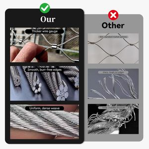 Stainless Steel <b>Wire</b> Rope <b>Mesh</b> 4x6ft 4 Inch Opening Balcony Protection Net Garden Safety Netting - Product Image 4