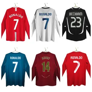 Top Qualität Retro-Fußballtrikot Stil Fußballbekleidung Großhandel klassische Herren-Langeärmel-Stil Fußballbekleidung