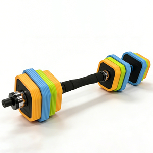 Juego de <span class=keywords><strong>Mancuernas</strong></span> Ajustables 2 en 1 a Barra con Discos de Peso de Colores y Agarre Ergonómico Antideslizante para Entrenamiento de Fuerza en Casa - Product Image 2