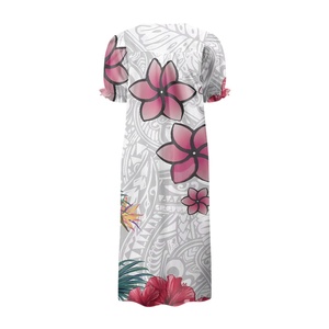 Vestido Largo con Estampado Floral de Polinesia Hawaiana, Estilo Vintage, Personalizado, con Mangas Abullonadas, Estilo Micronesia, Mumu Muumuu, para Mujer, al Mejor Precio - Product Image 3