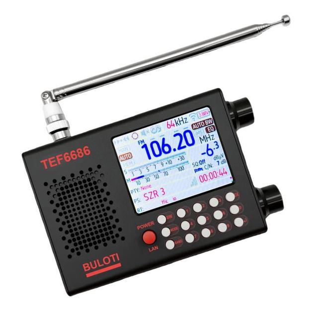 BULOTI TEF6686 Full Band DSP FM AM SW Radio Receiver with 2.8" Touch Screen RDS 5000mAh Battery Type-C Charging Radio