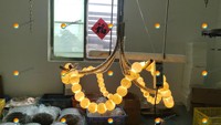 Lampe suspendue de style français personnalisée pour salon, escalier, plafonnier circulaire, luminaire suspendu en forme d'anneau en albâtre perlé