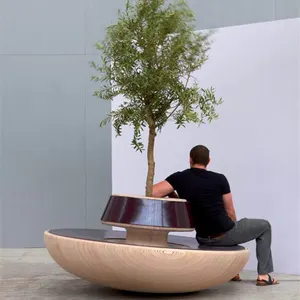 植木鉢プランターシート屋外家具円形ツリープール庭の風景商業芸術ディスプレイリングレストチェア