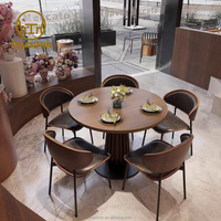 Meubles de salle à manger en bois massif et cuir, design moderne, écologiques, pour l'extérieur, banquettes d'école, tables et chaises commerciales pour hôtels