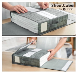 Juego de 4 Organizadores de Sábanas Rectangulares Plegables con Tela Oxford, Diseño Moderno y Lujoso para Almacenamiento de Ropa de Cama en el Armario - Product Image 2