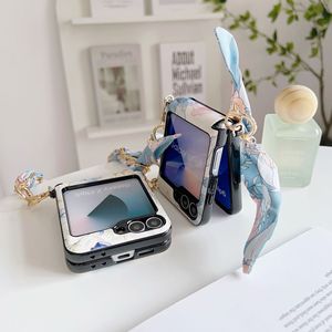 Elegante Funda para Teléfono con Diseño de Flores para Samsung Z Flip 3-6, Funda Plegable de Cuero PU con Cobertura Total para Huawei <span class=keywords><strong>Pocket</strong></span> 2, Moto, Vivo X - Product Image 3