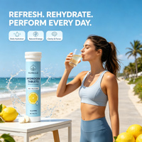 Comprimés d'eau hydrogénée au citron 12,4 PPM avec magnésium, NAC, resvératrol, électrolytes, antioxydants, supplément d'hydratation, 40 unités