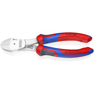 KNIPEX 74 05 180 SB Cortador diagonal de alta resistencia con mangos cómodos cromados 180 mm - Product Image 1