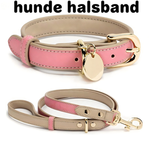 Collier de chien en cuir de luxe ensemble de laisse Collares Para Perros Hundehalsband personnalisable marque privée nom étiquette accessoires - Product Image 2