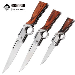 Linterna LED <span class=keywords><strong>Mini</strong></span> Personalizada Hongrui en Oferta, Navaja de Bolsillo Plegable de Acero Inoxidable con Mango de Madera, Herramienta de Supervivencia para Exteriores para Bricolaje - Product Image 1