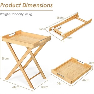 Mesa Plegable de Madera, Mesa de Noche, Diseño Minimalista, Plegable, Portátil, Muebles para Dormitorio - Product Image 3