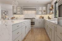 Meuble de cuisine en bois massif avec finition mélamine, style minimaliste personnalisé, installation facile, pour maison résidentielle