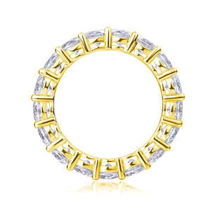 925 Silver <strong>Moissanite</strong> Jewelry Band <strong>Ring</strong> 18K Gold &amp; White Gold Plated VVS Certificate 0.3ct 4mm for <strong>Men</strong> and Women - Product Image 3