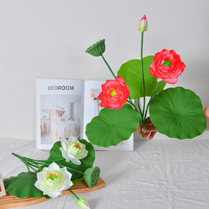 Flores de Loto Artificiales Laixing, Ramo de Seda de 7 Ramas, Realistas, para Decoración de Estanques y Peceras, Accesorios de Fotografía - Product Image 3