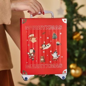 Wholesale Custom Red Christmas Gift Box Creative Blind <strong>Suitcase</strong> Design Premium Kraft <strong>Cardboard</strong> Paper Packaging Offset Printing - Product Image 3