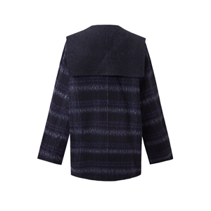 Manteau décontracté en laine mélangée d'alpaga pour <span class=keywords><strong>femme</strong></span>, col marin à carreaux dégradés, double boutonnage, pour l'hiver – OEM & ODM - Product Image 2