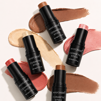 En stock – Kit de maquillage visage 3-en-1 multi-usages : blush, contour et highlighter – Prix de gros, approvisionnement en vrac, logo personnalisé
