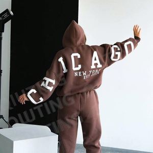 Conjunto de chándal informal de mujer personalizado, pantalones de chándal con capucha y Sudadera con capucha y logotipo personalizado, conjunto de dos piezas de chándal tejido - Product Image 1