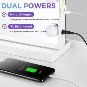 Miroir de courtoisie Rectangle 9 ampoules lumières Dimmable Led ampoules miroir avec lumières 360 degrés rotatif - Product Image 5