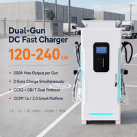 Station de recharge DC double pistolet 240 kW CCS2 GB/T, chargeur rapide pour véhicules électriques, station de recharge au sol pour parkings publics