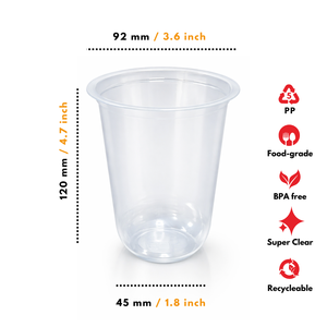 Gobelet en polypropylène (PP) biodégradable, grande taille, naturel, 16 oz, pour boissons, sodas, jus et bière, fabriqué en Indonésie - Product Image 5