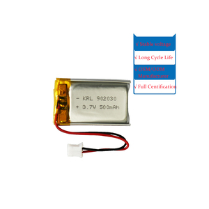 แบตเตอรี่ลิเธียมไอออน902030ลิเธียมโพลิเมอร์3.7โวลต์500มิลลิแอมป์ต่อชั่วโมงพร้อมแคโทด LiCoO2ผ่านการรับรอง CE 500สำหรับบ้านอัจฉริยะ - Product Image 1