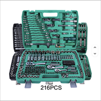 Juego de Herramientas Mecánicas Manuales de 216 Piezas, Kit de Llaves de Alto Torque Portátil, Estuche Rígido, Mantenimiento de Automóviles y Motocicletas, Multifuncional, Plástico GS