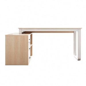 Escritorio de PC Nórdico en Forma de L, Grande <span class=keywords><strong>y</strong></span> Económico, para Estudio, Juegos, Montado en la Pared, para el Hogar, con Sillas Comerciales - Product Image 3