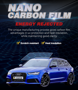Film céramique nano premium pour voiture, nouvelle marque Vision <span class=keywords><strong>Solax</strong></span>, film teinté pour fenêtres, isolation thermique, protection UV, film carbone bleu - Product Image 2