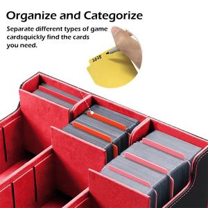  Caja de Almacenamiento Portátil de Tres Filas para Juegos de Mesa con Tapa Extraíble de Cuero PU y Logotipo Personalizado para Tarjetas Coleccionables TCG Yugioh - Product Image 4