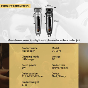 <span class=keywords><strong>DALING</strong></span>-Cortadora de pelo inalámbrica profesional para peluqueros, recortadora de pelo con pantalla LED, carga USB, 6500RPM - Product Image 5