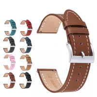 Bracelets de montre en cuir pleine fleur personnalisés en gros pour Huawei/Samsung, à dégagement rapide, ultra-fins, 18/20/22/24 mm
