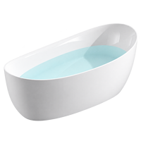 Baignoire autoportante en acrylique Ningjie - Design moderne, robinet inclus, garantie de 3 ans, vidange centrale