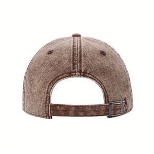 Gorra de béisbol de mezclilla casual unisex de 6 paneles, estilo Joker, con bordado 3D curvo y efecto lavado de copo de nieve. - Product Image 5