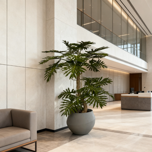 Pianta Artificiale di Philodendron in Vaso 250CM, Materiale PU, Alta Simulazione, Durevole, Decorazione per Interni, Piante Artificiali Decorative - Product Image 1