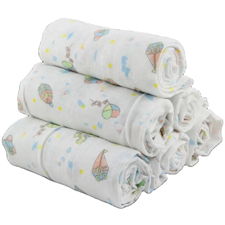 Cotton Gauze Double Weave Muslin Swaddle Blanket Baby Diaper Super Soft