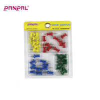 Juego de 40 Piezas de Chinchetas de Colores, Chinchetas con Cabeza de Plástico de 4 Colores y 3/8 Pulgadas, Paquete en Blíster de PVC para Tablero de Corcho de Oficina