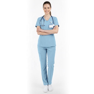 Setelan Scrub Medis Bernapas, Elastis, dan Tahan Lama untuk Pakaian Kerja Sehari-hari bagi Dokter dan Perawat, Lembut & Mudah Dibersihkan, Tersedia dalam Berbagai Warna - Product Image 3