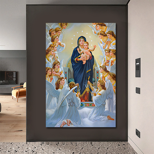 Vente en gros <span class=keywords><strong>de</strong></span> tableaux sur toile représentant la Vierge Marie avec Jésus-<span class=keywords><strong>Christ</strong></span> pour la décoration <span class=keywords><strong>de</strong></span> la maison - Product Image 5