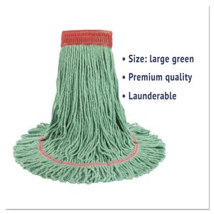 Boardwalk 503GNEA Super Loop Wet <b>Mop</b> Head Large Green Rectangle <b>Microfiber</b> Cotton/Synthetic Material - Product Image 6