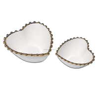 Ensemble d'assiettes et de bols en céramique à bord doré au design moderne motif écologique «Dissections with Love» pour les fêtes et les événements