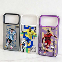 Coque de téléphone rigide avec impression UV, design footballeurs, pour iPhone XS XR 11 12 17, coque arrière personnalisée OEM laser IMD