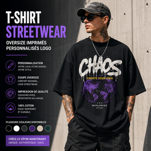 Camiseta Streetwear Oversize con Estampados Personalizados, Logotipo Personalizado, Camiseta de Algodón para Hombre, Camiseta Oversize con Estampado Gráfico - Product Image 1