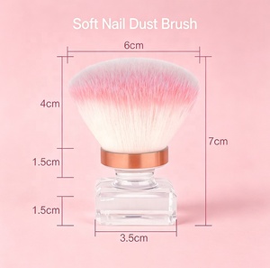 Brosse de nettoyage pour ongles en cristal et diamant, outil de nettoyage de maquillage, brosse à poussière pour ongles en nylon en forme de champignon ou de fleur, vente en gros - Product Image 2