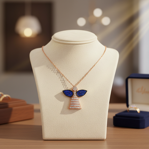 Pendentif en forme de pierre Lapis, pierre d'ange, en argent Sterling, bijoux de femmes, Rose authentique, tendance, vente en gros - Product Image 3