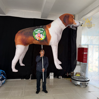 Marionnette de renard gonflable réaliste, marionnette de chien gonflable publicitaire pour les activités en supermarché